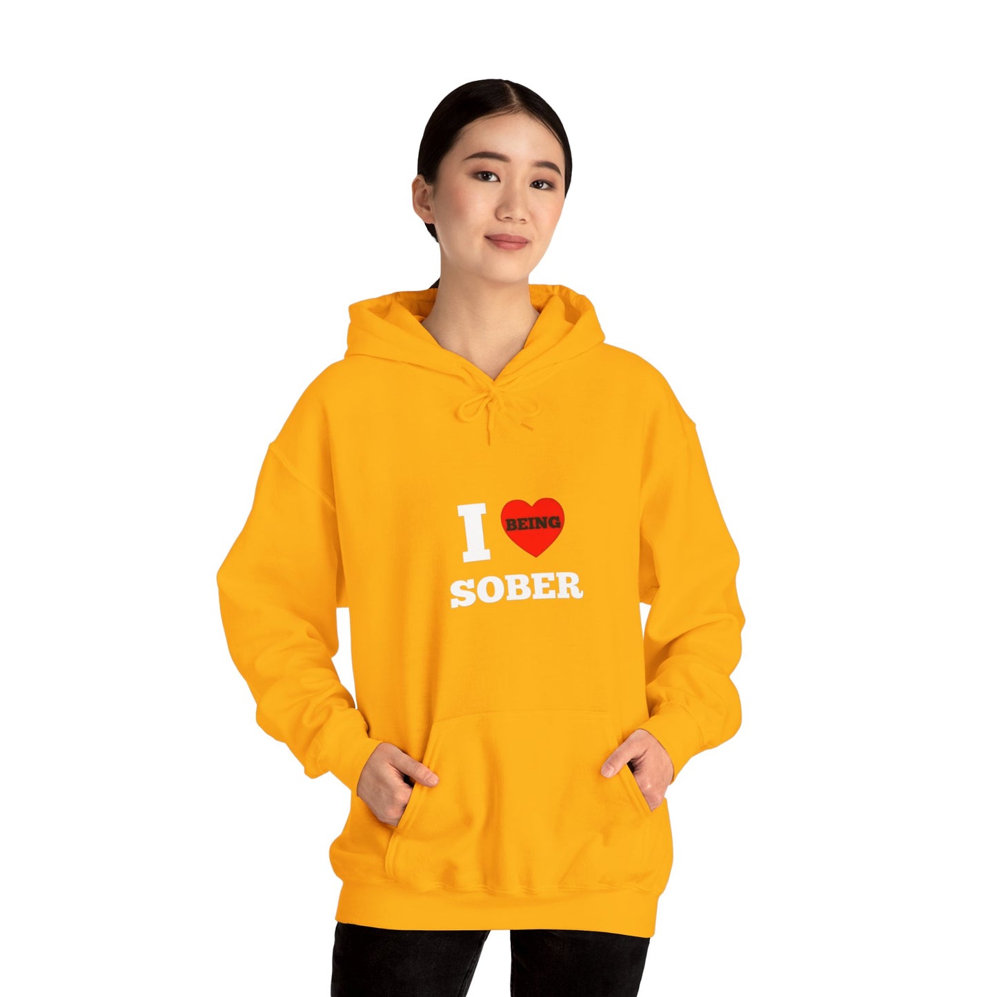 I love being sober Unisex Heavy Blend™ Hooded Sweatshirt