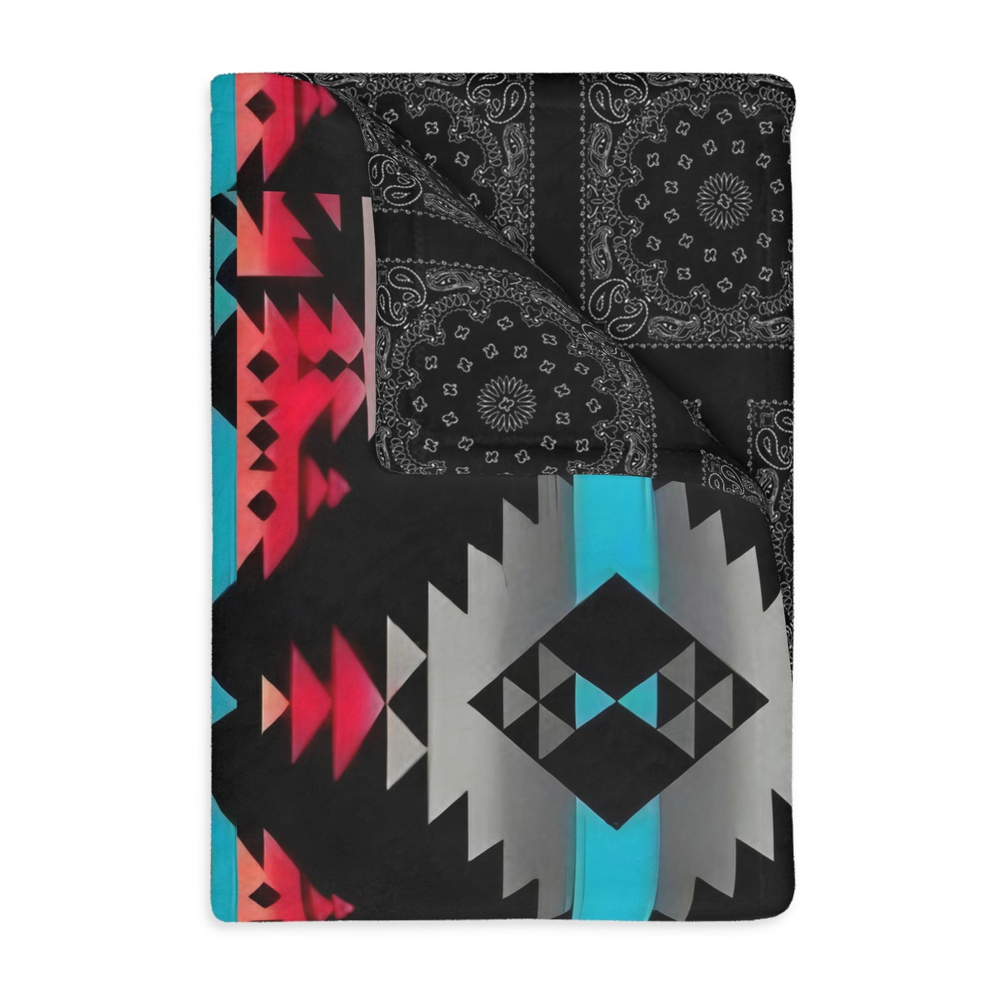 Native Print Velveteen Microfiber Blanket (Two-sided print)