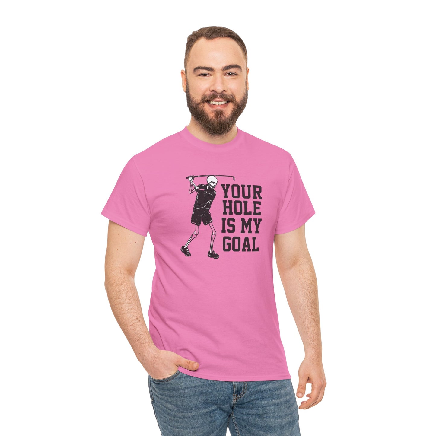 Your hole is my goal (golf) Unisex Heavy Cotton Tee