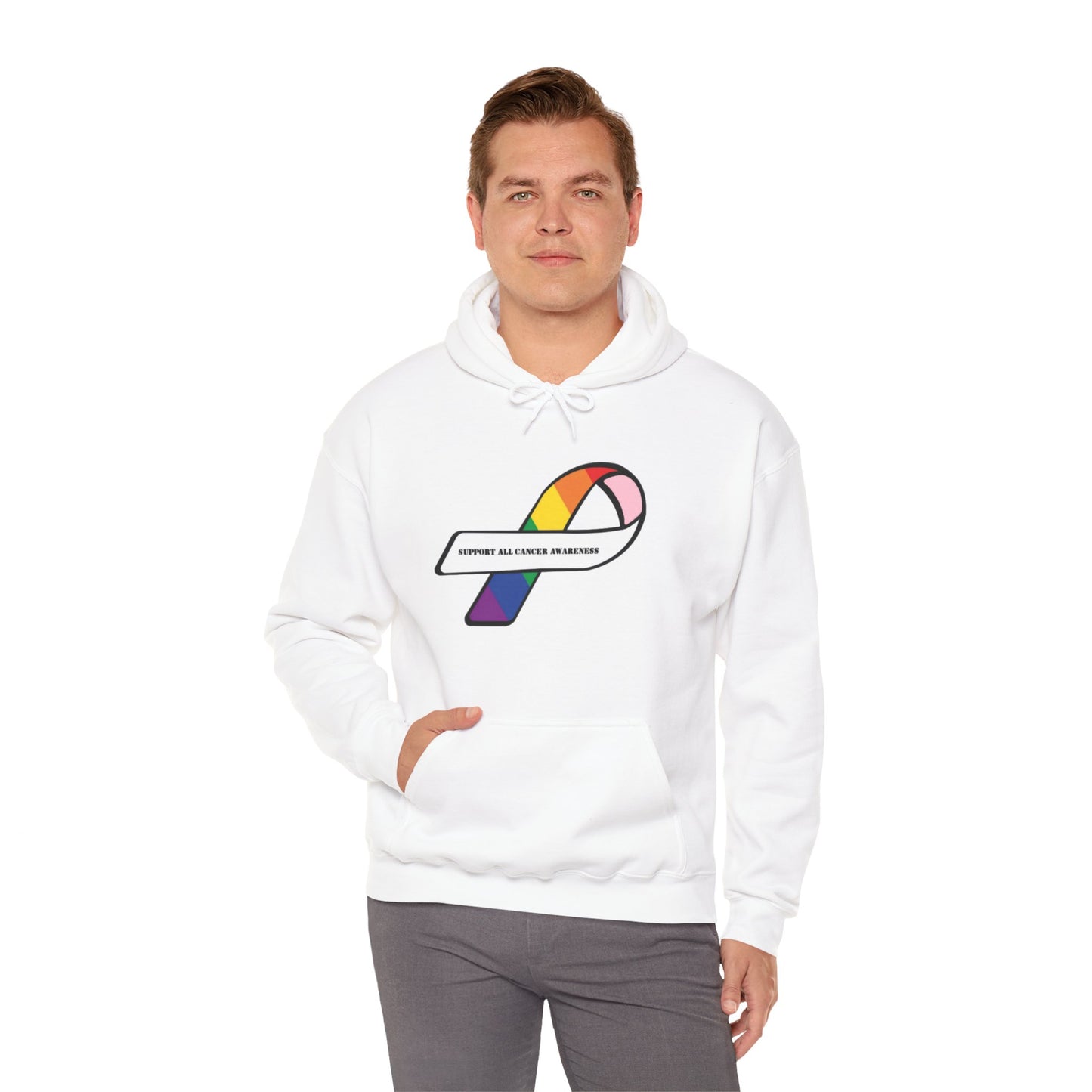 Support all cancer awareness Unisex Heavy Blend™ Hooded Sweatshirt