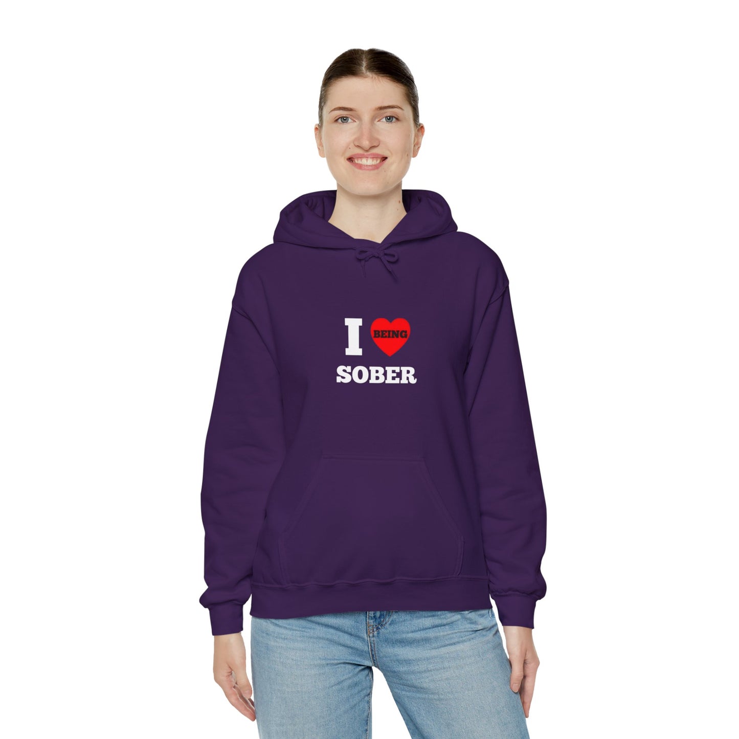 I love being sober Unisex Heavy Blend™ Hooded Sweatshirt