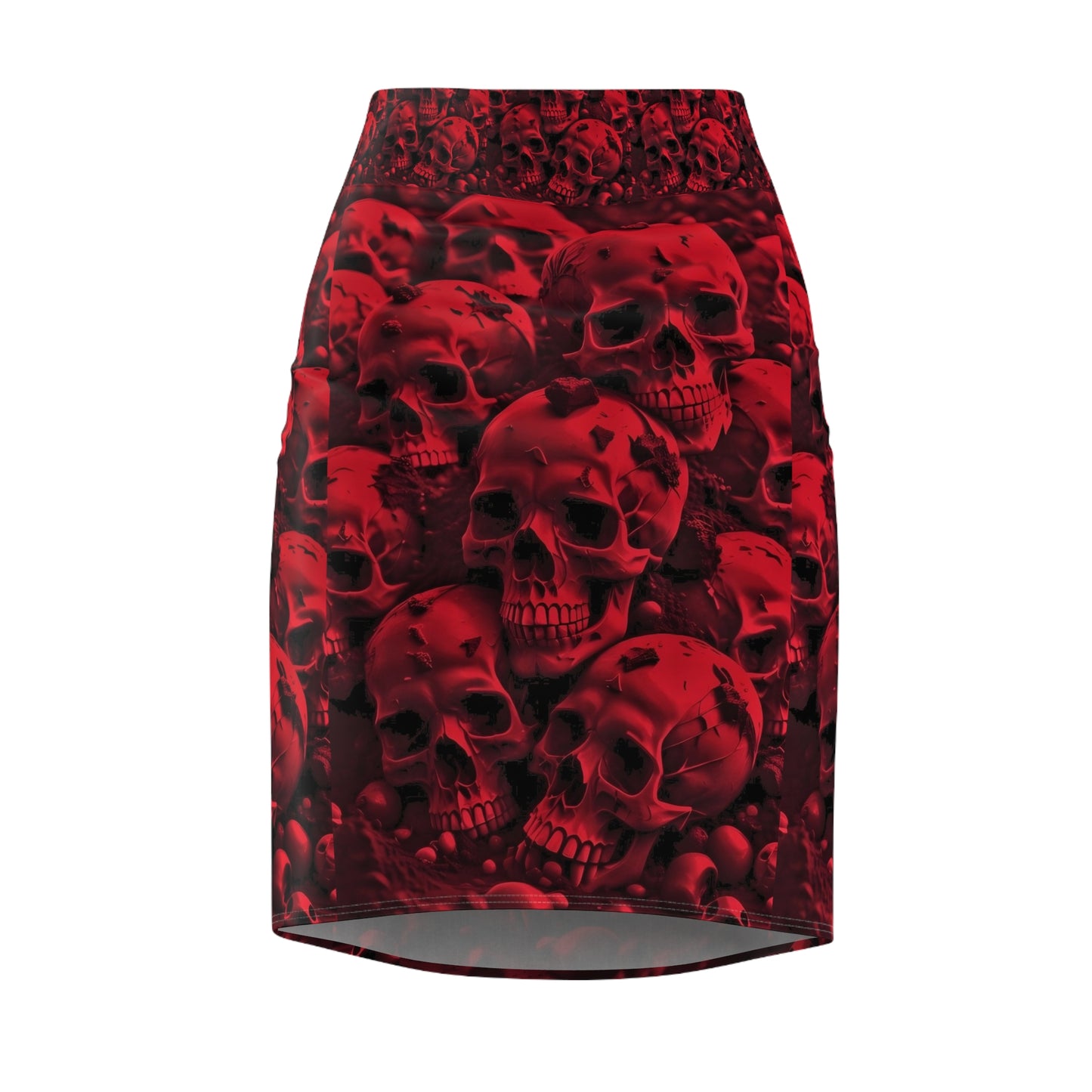 Red Skull Women's Pencil Skirt (AOP)