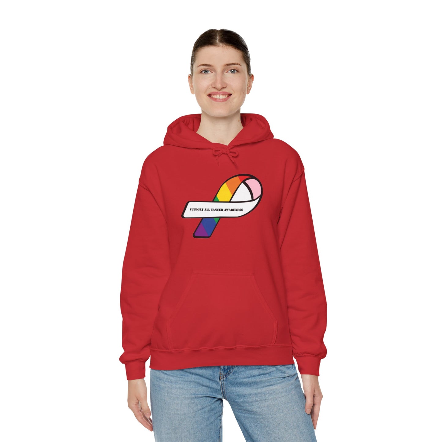 Support all cancer awareness Unisex Heavy Blend™ Hooded Sweatshirt
