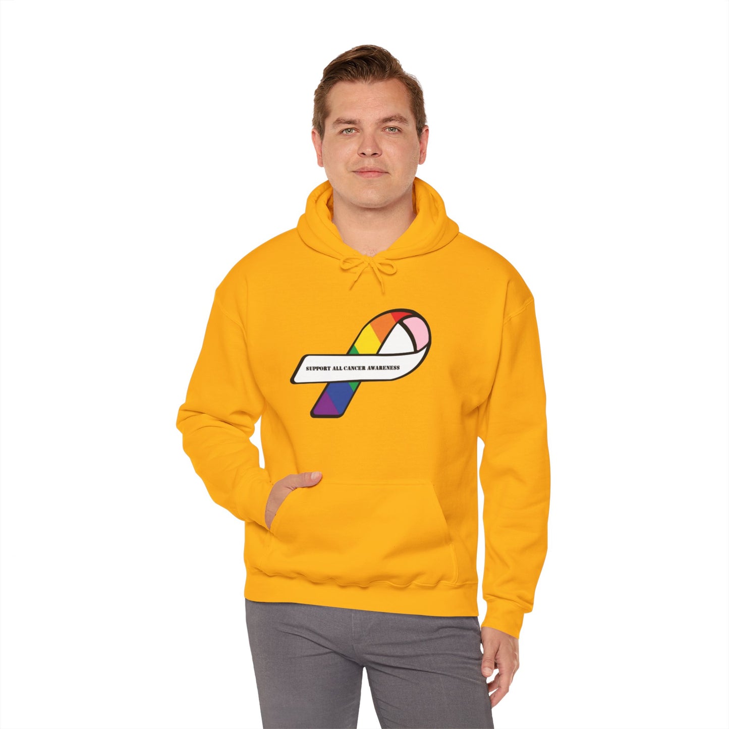 Support all cancer awareness Unisex Heavy Blend™ Hooded Sweatshirt