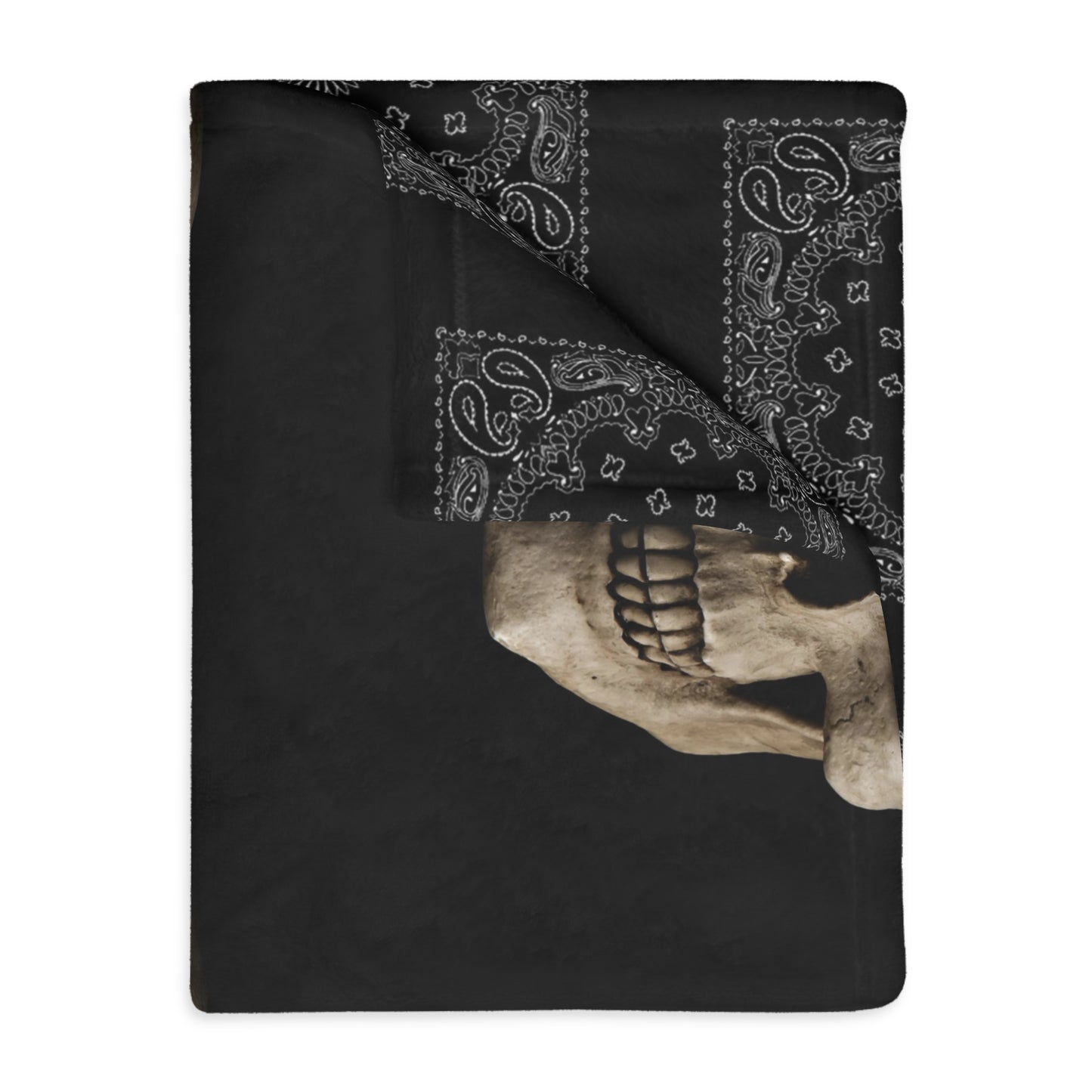 Skulls/Bandana Velveteen Microfiber Blanket (Two-sided print)