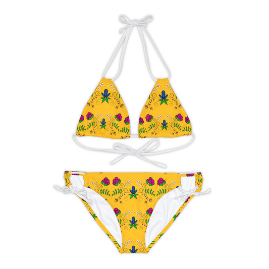 Indigenous Floral Strappy Bikini Set (AOP)