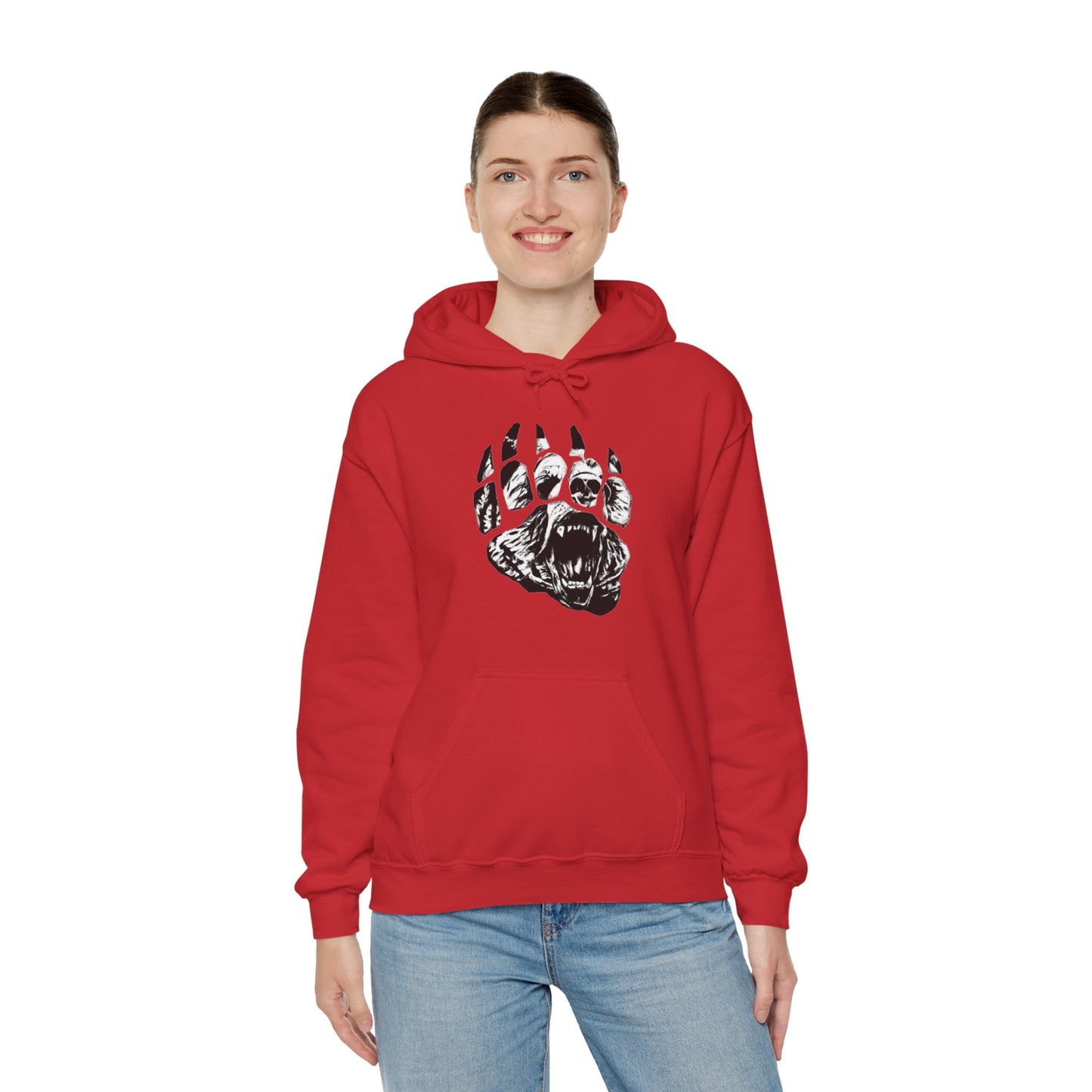 Bear face in bear paw Unisex Heavy Blend™ Hooded Sweatshirt