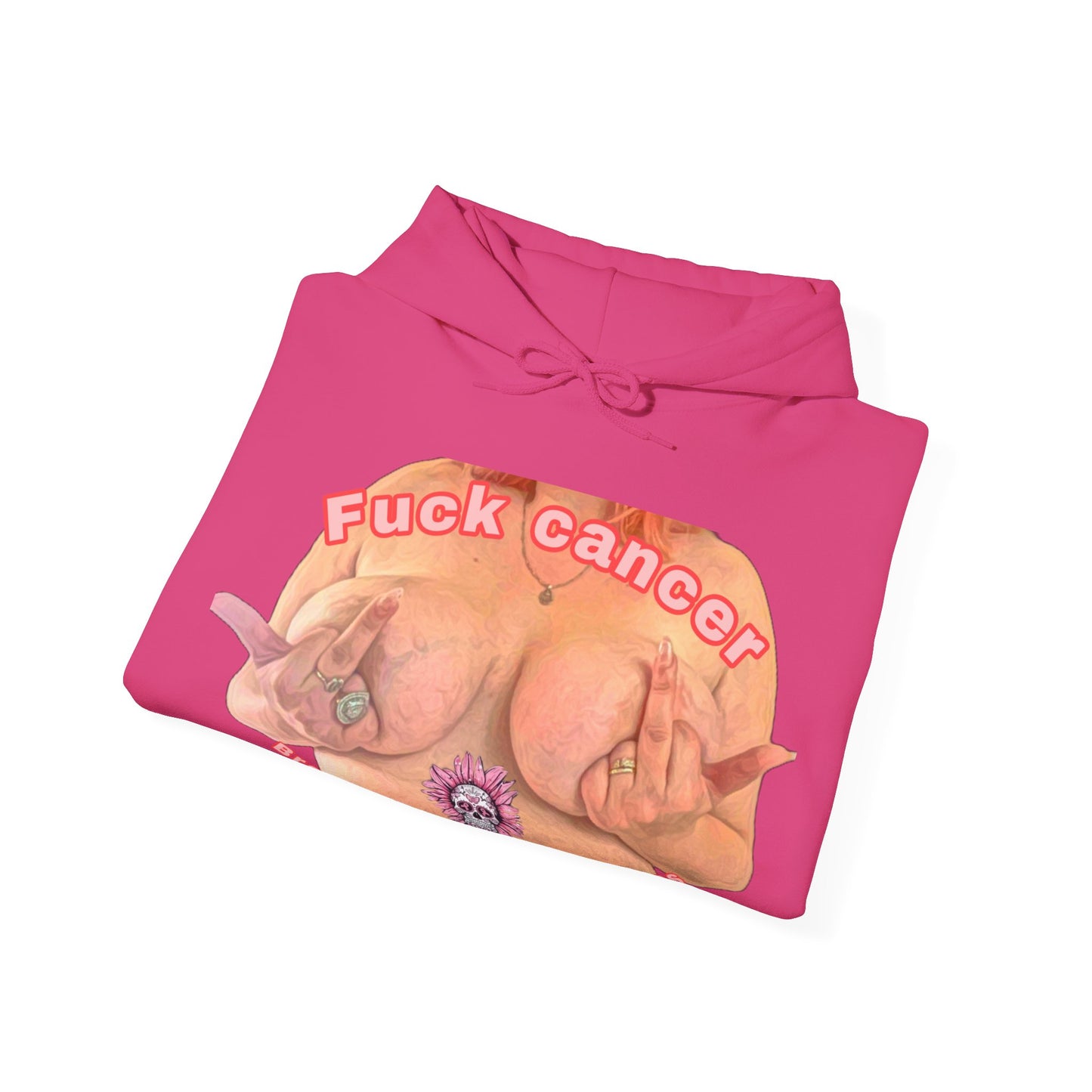 Fuck Cancer, Breast Cancer Awareness Unisex Heavy Blend™ Hooded Sweatshirt