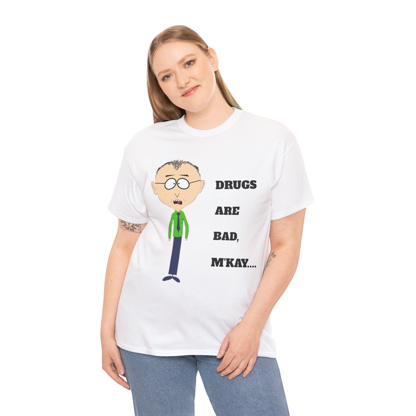 Drugs are bad, m'kay Unisex Heavy Cotton Tee