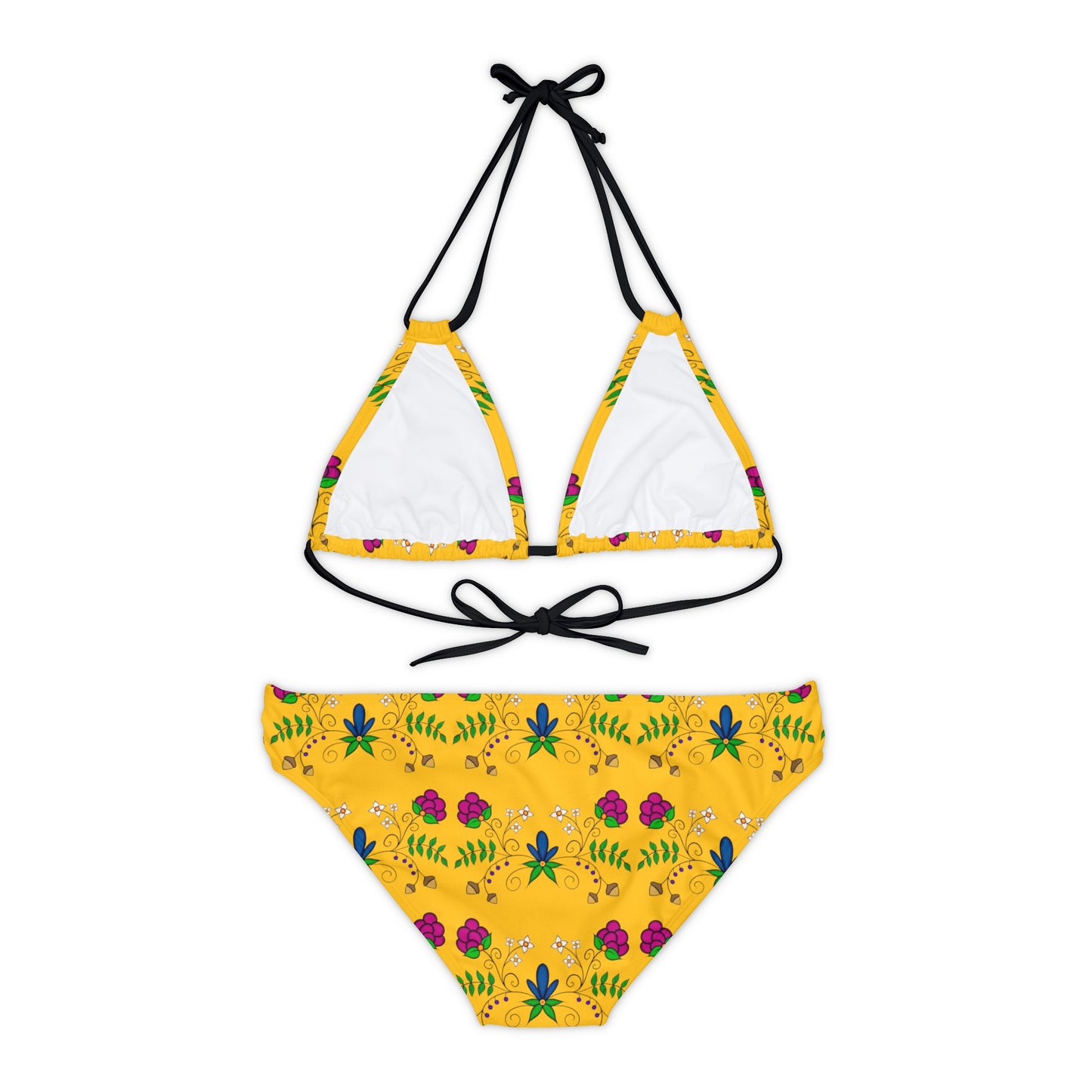 Indigenous Floral Strappy Bikini Set (AOP)