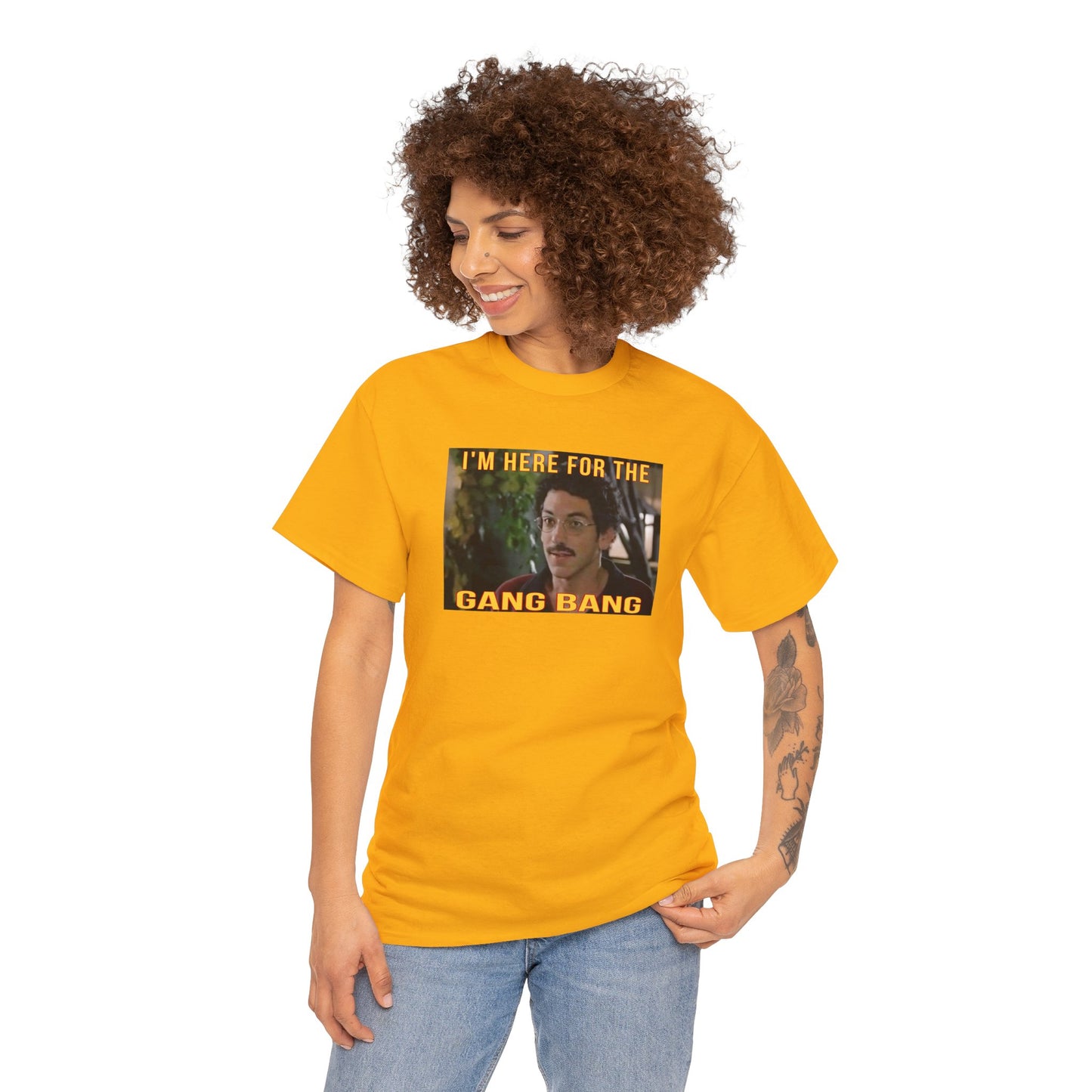 I'm here for the gang bang Unisex Heavy Cotton Tee