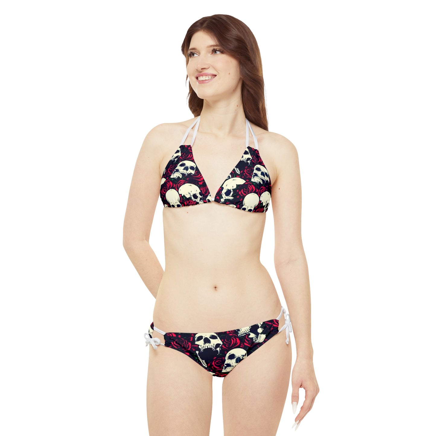 Skulls and roses Strappy Bikini Set (AOP)