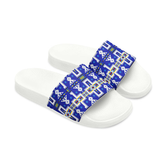 Blue native print Women's PU Slide Sandals