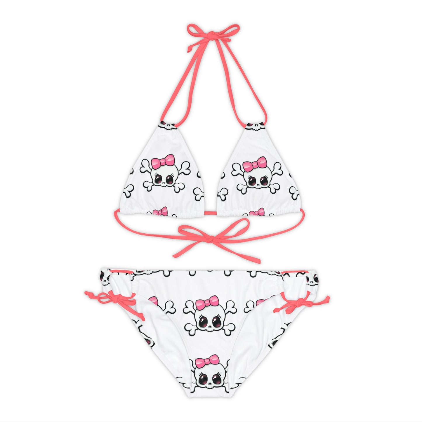 Baby girl skull and crossbones Strappy Bikini Set (AOP)