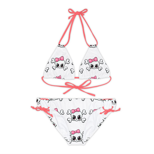 Baby girl skull and crossbones Strappy Bikini Set (AOP)