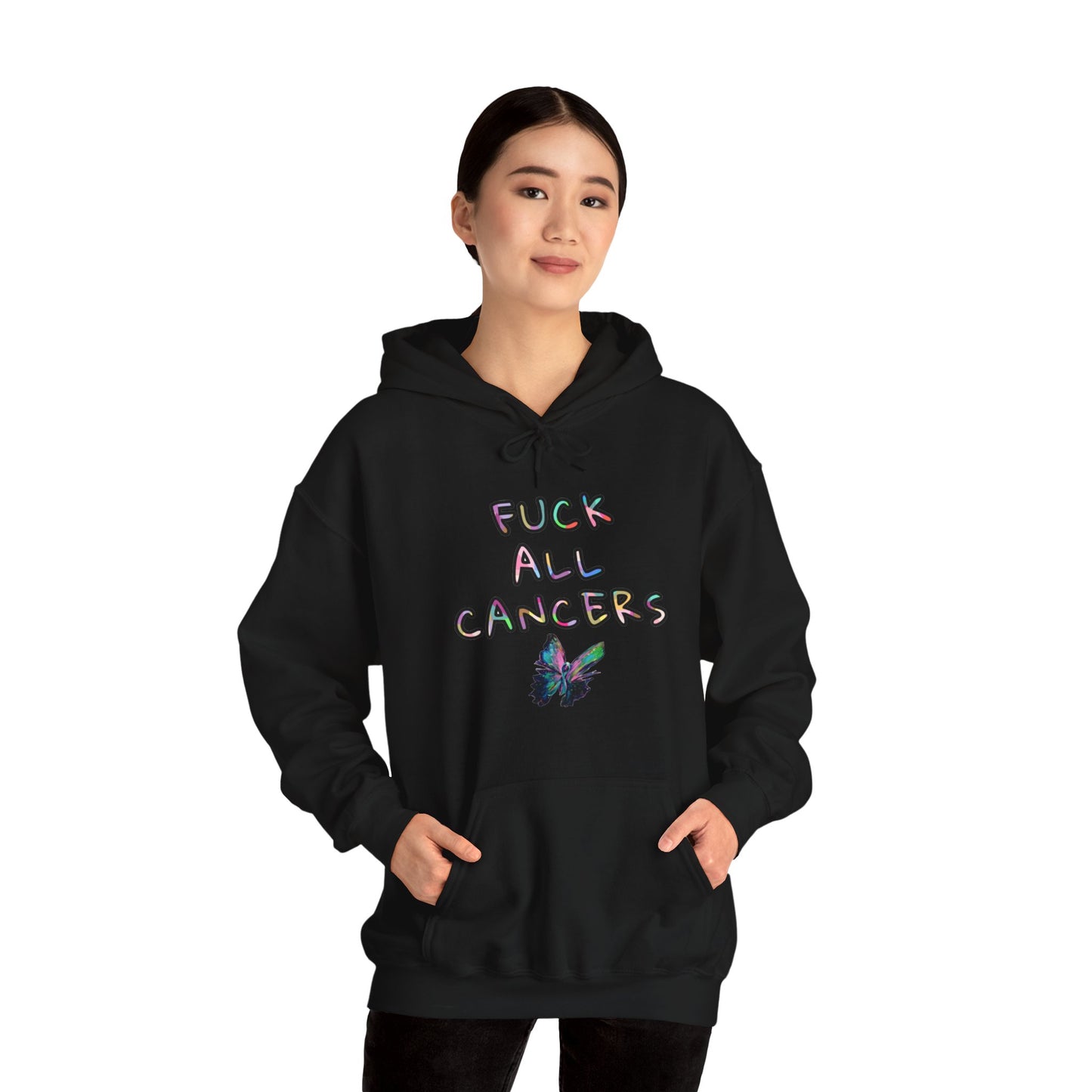 Fuck ALL cancers Unisex Heavy Blend™ Hooded Sweatshirt