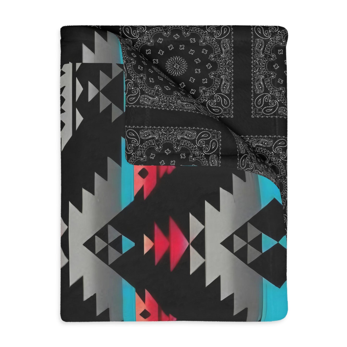 Native Print Velveteen Microfiber Blanket (Two-sided print)