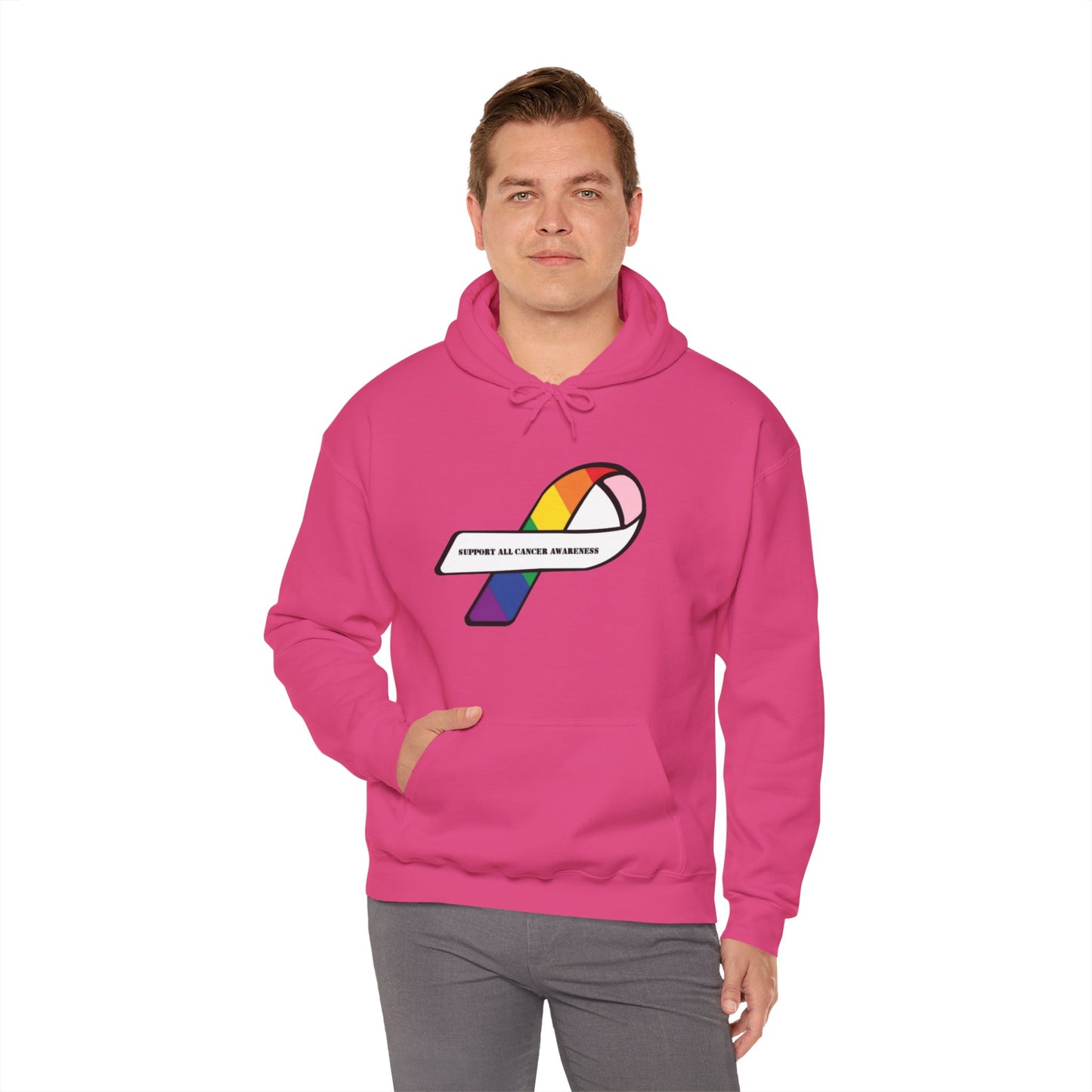 Support all cancer awareness Unisex Heavy Blend™ Hooded Sweatshirt
