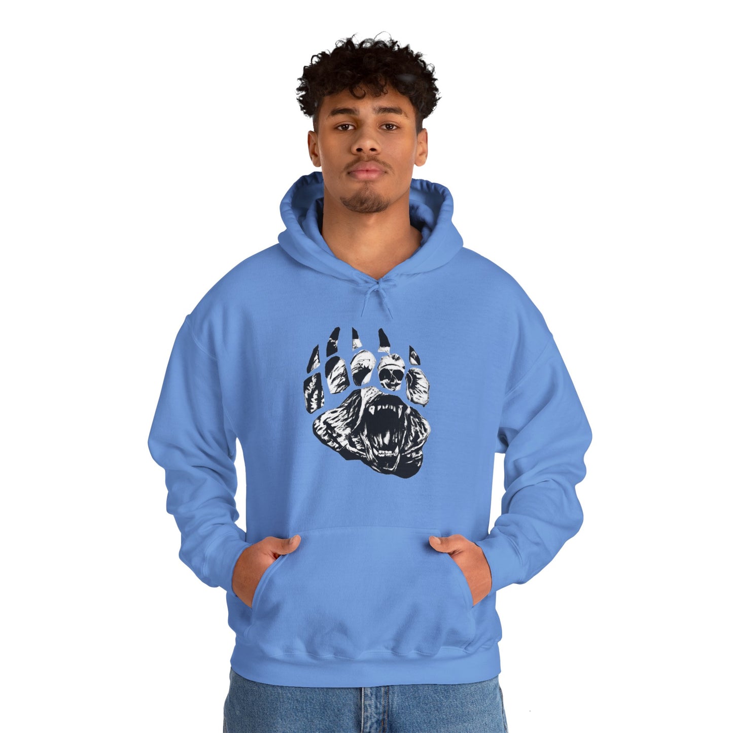 Bear face in bear paw Unisex Heavy Blend™ Hooded Sweatshirt