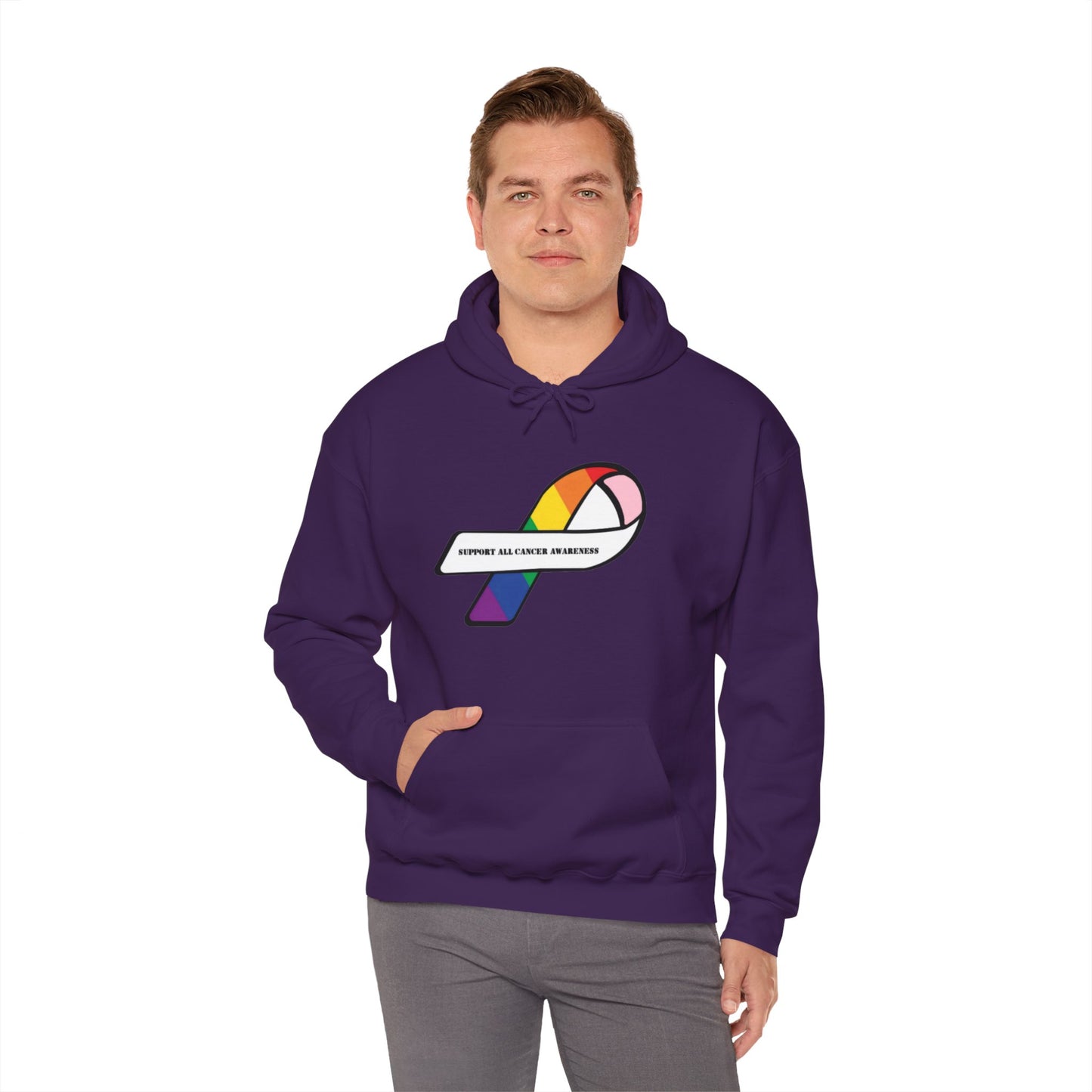 Support all cancer awareness Unisex Heavy Blend™ Hooded Sweatshirt