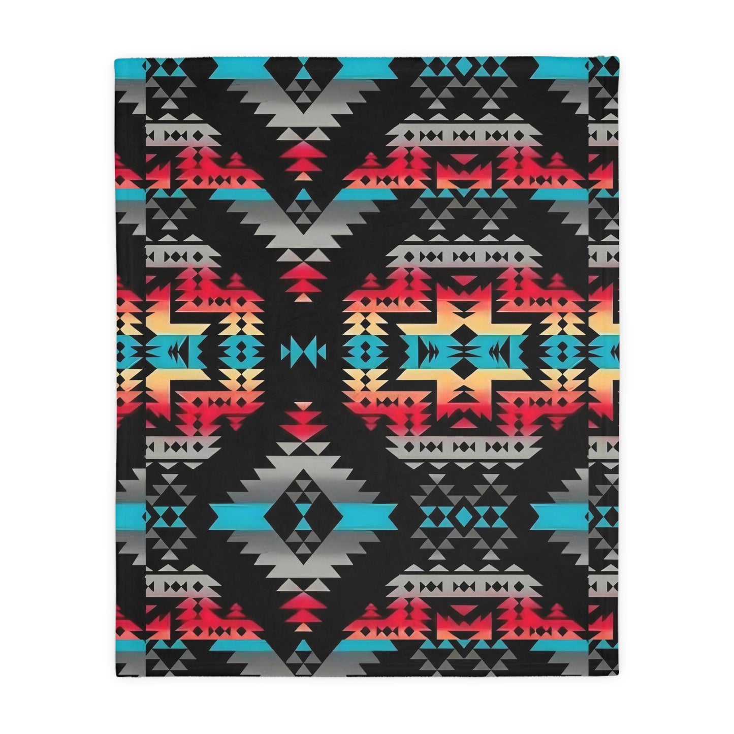 Native Print Velveteen Microfiber Blanket (Two-sided print)