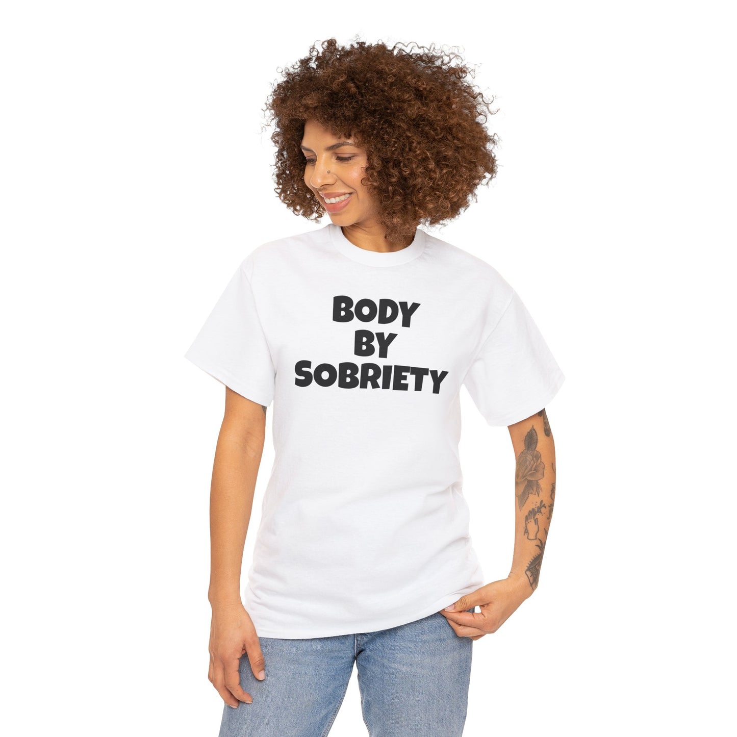 BODY BY SOBRIETY Unisex Heavy Cotton Tee