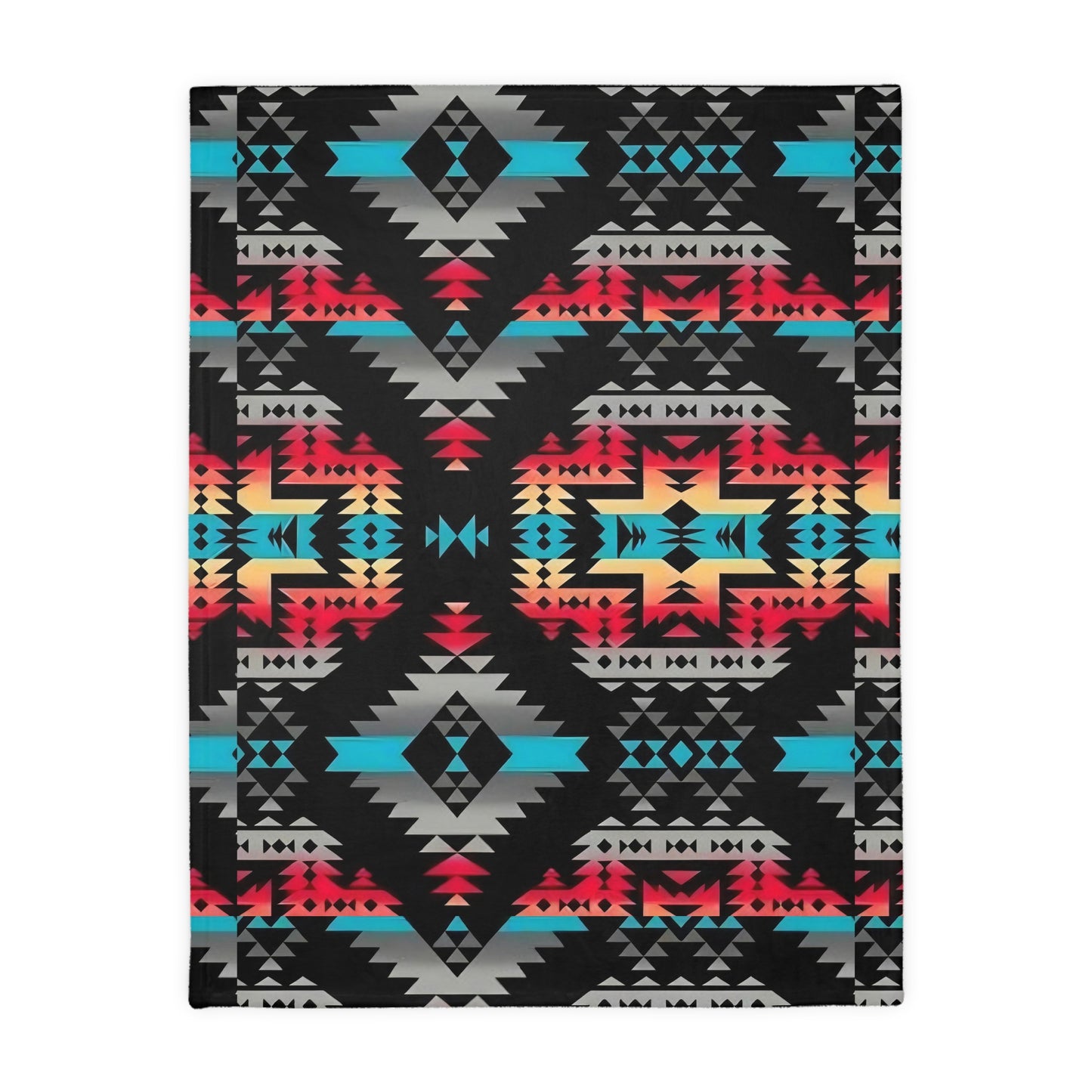 Native Print Velveteen Microfiber Blanket (Two-sided print)