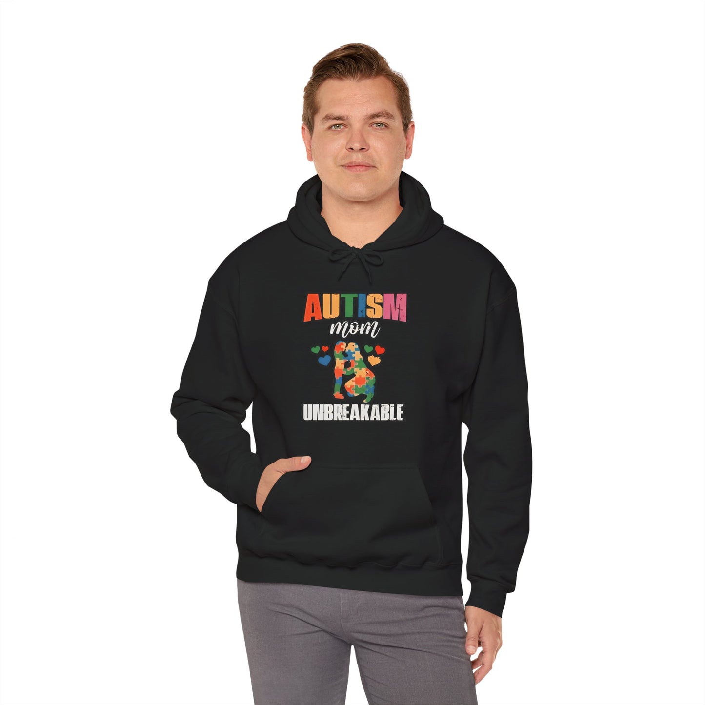 Unbreakable Autism Awareness Hoodie, Comfort Fit Sweatshirt, Gift for Autism Month, Cozy Hooded Pullover, Unisex Supportive Wear
