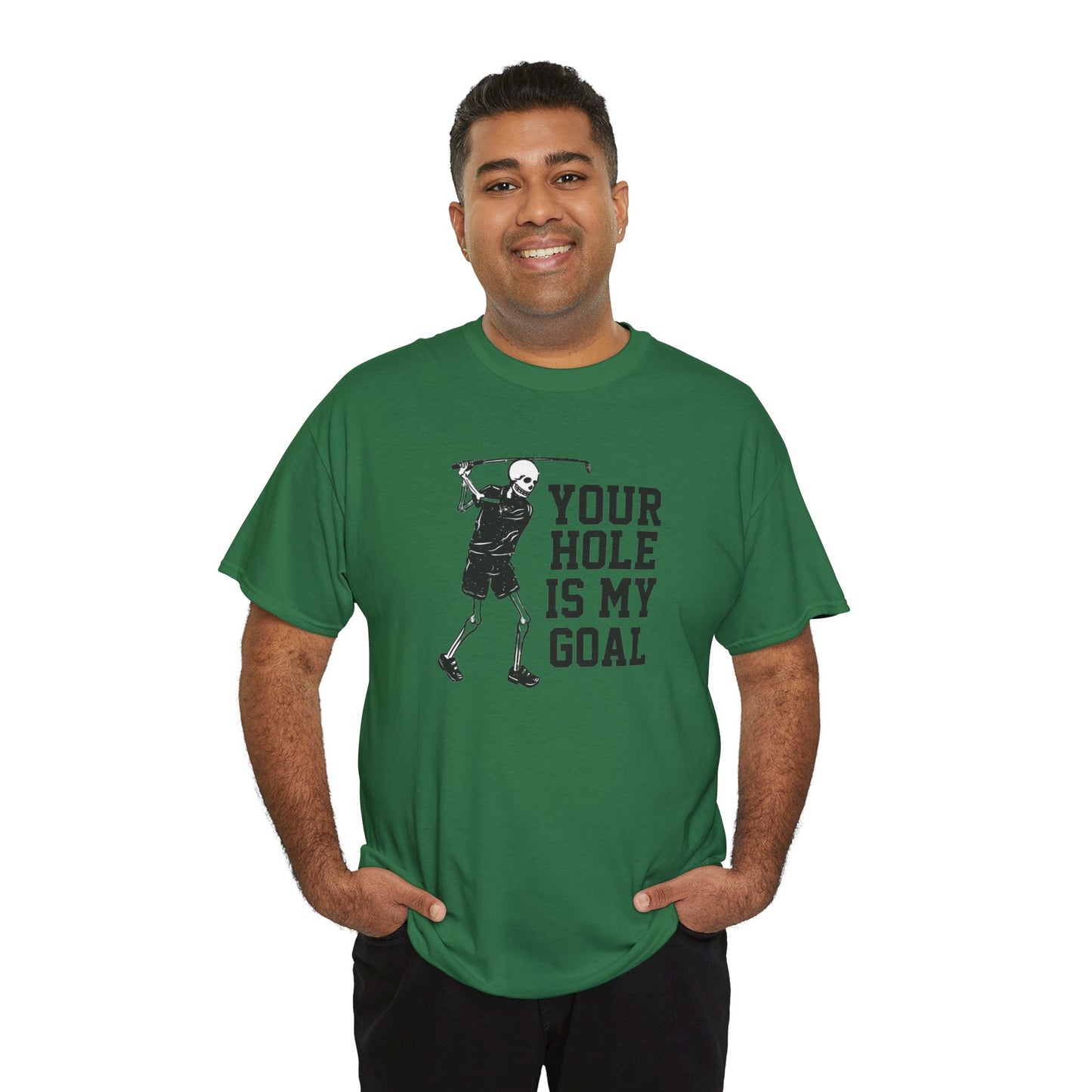 Your hole is my goal (golf) Unisex Heavy Cotton Tee