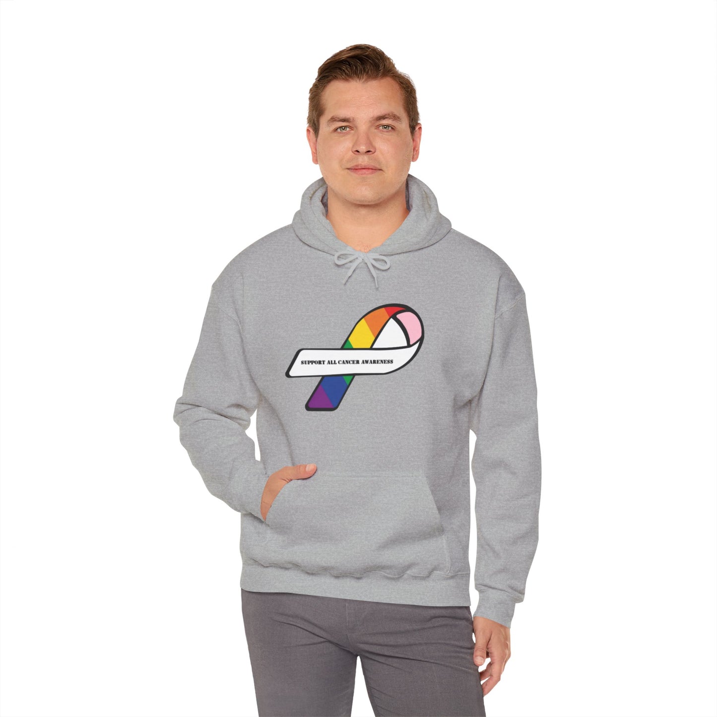 Support all cancer awareness Unisex Heavy Blend™ Hooded Sweatshirt