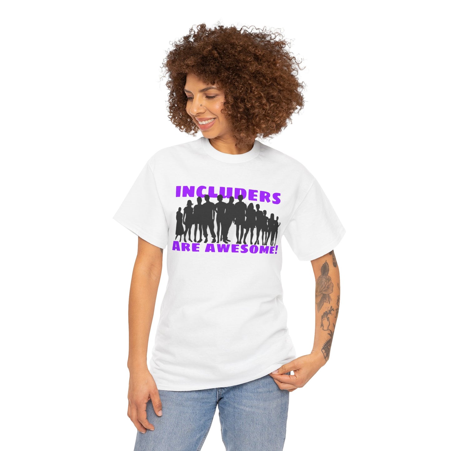 Includers are awesome Unisex Heavy Cotton Tee