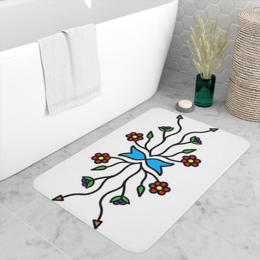 Indigenous floral print Memory Foam Bath Mat