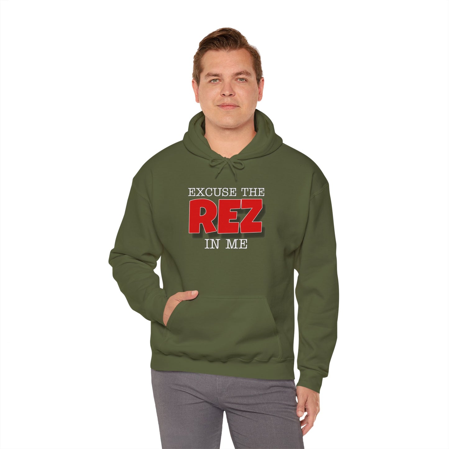 Excuse the rez in me Unisex Heavy Blend™ Hooded Sweatshirt