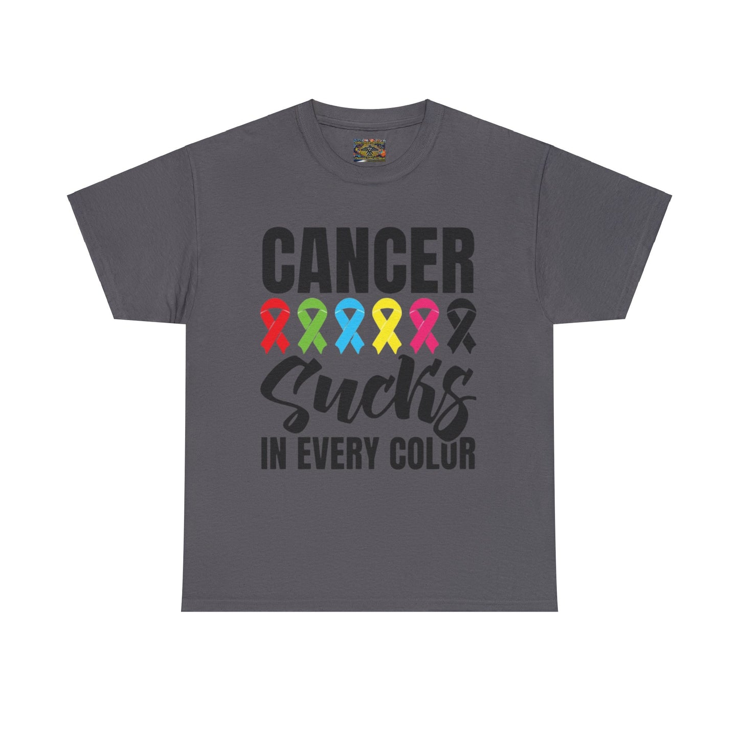 Cancer sucks in every color Unisex Heavy Cotton Tee