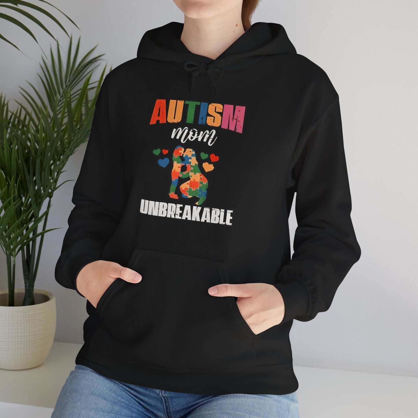 Unbreakable Autism Awareness Hoodie, Comfort Fit Sweatshirt, Gift for Autism Month, Cozy Hooded Pullover, Unisex Supportive Wear