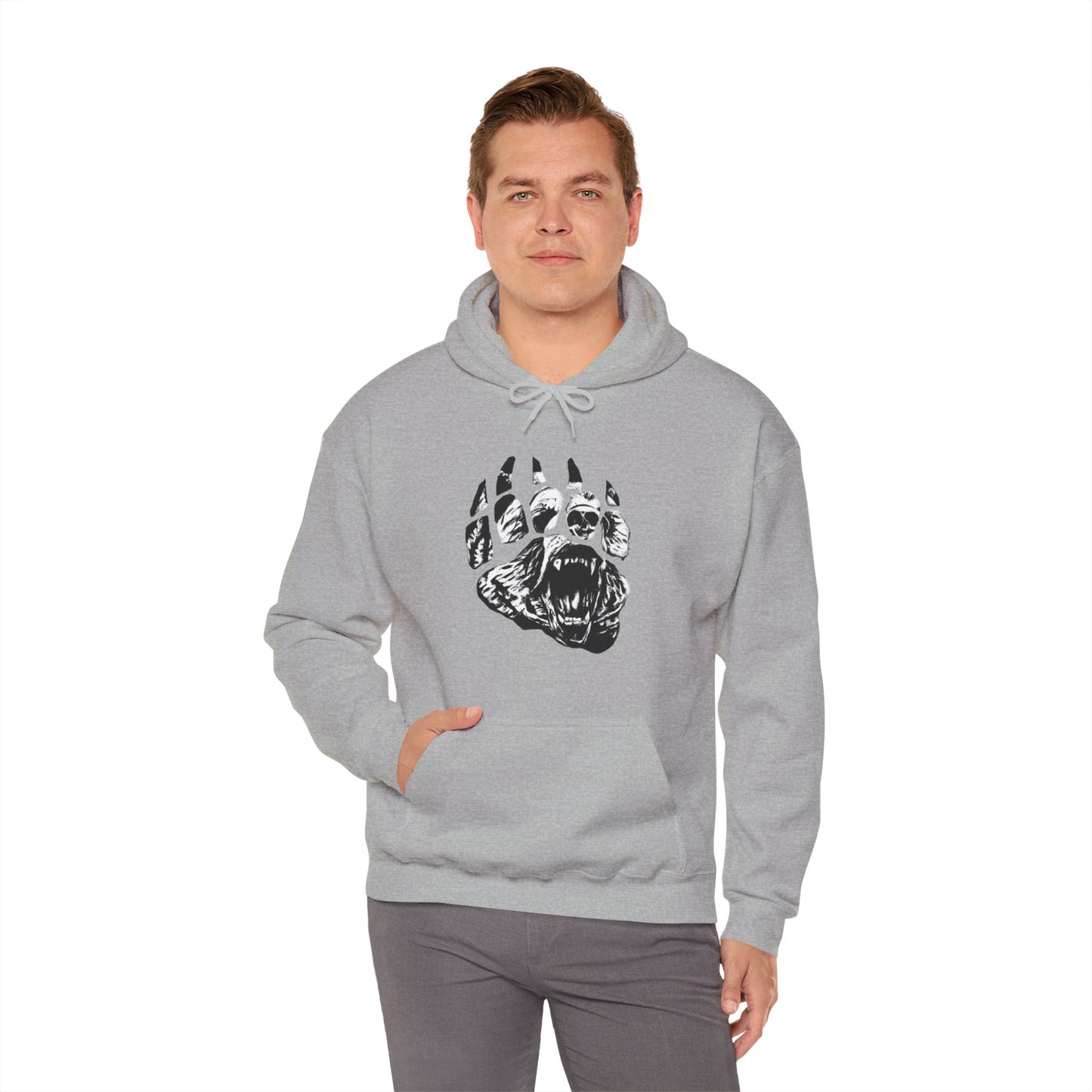 Bear face in bear paw Unisex Heavy Blend™ Hooded Sweatshirt