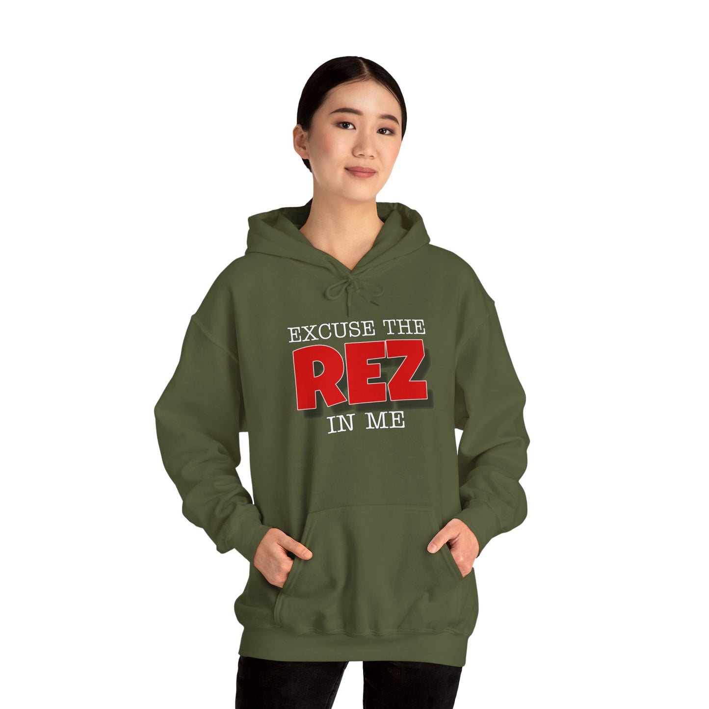 Excuse the rez in me Unisex Heavy Blend™ Hooded Sweatshirt