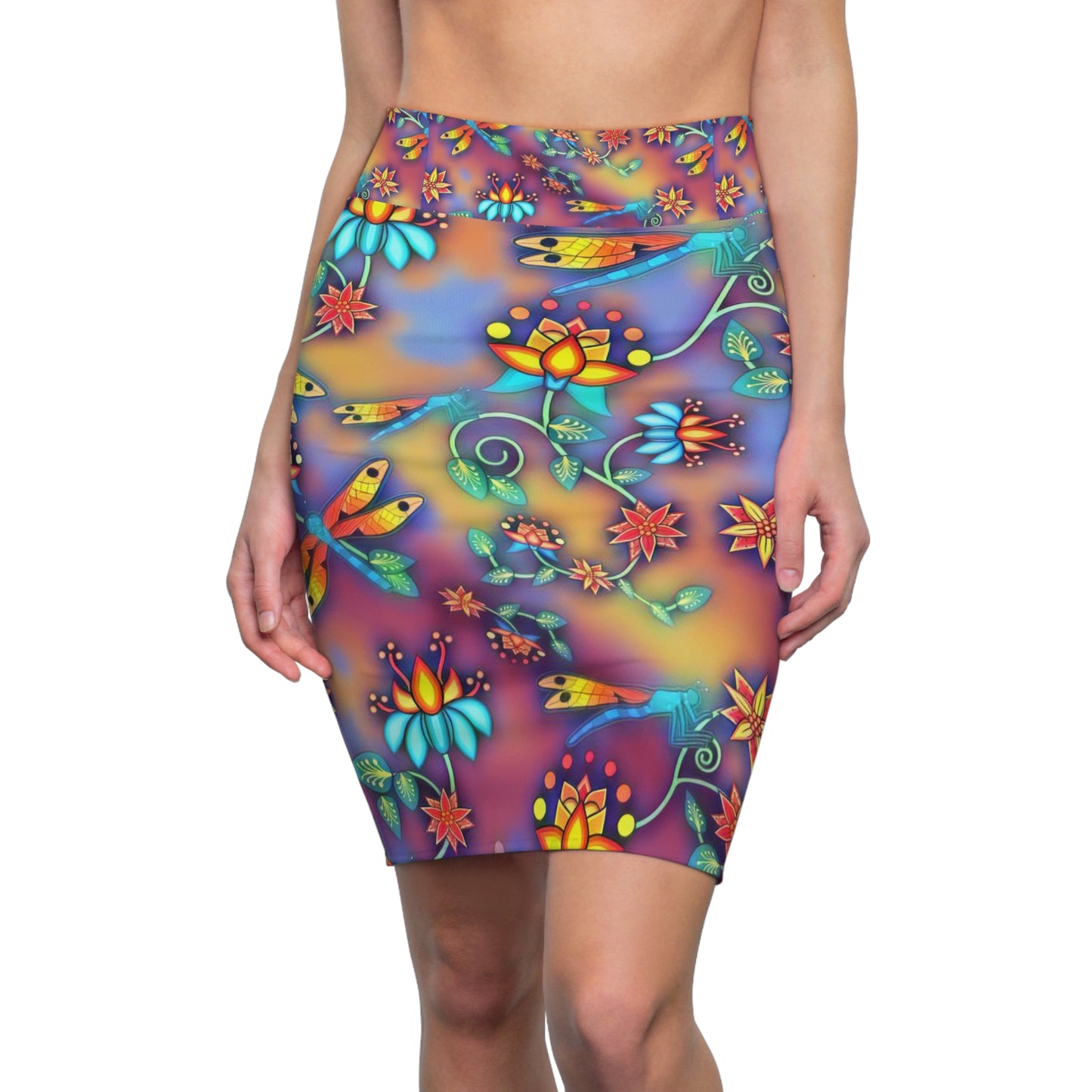 Women's Dragon floral fly Pencil Skirt (AOP)