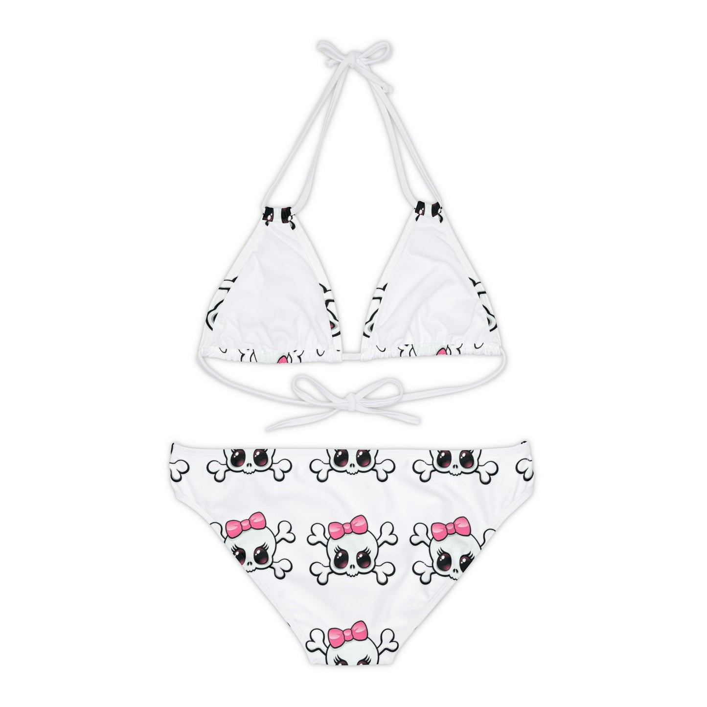 Baby girl skull and crossbones Strappy Bikini Set (AOP)