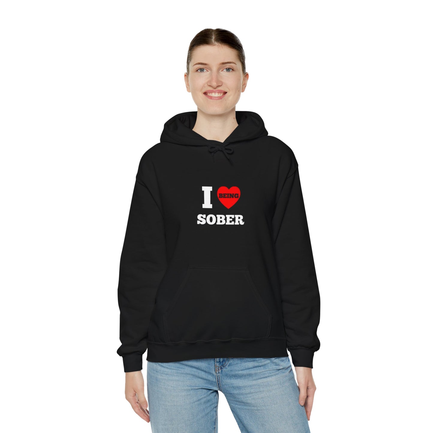 I love being sober Unisex Heavy Blend™ Hooded Sweatshirt