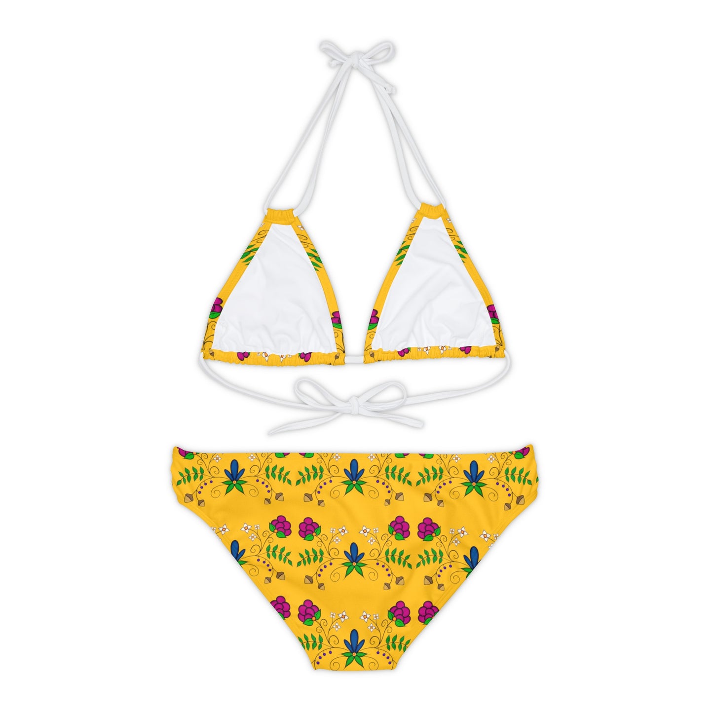 Indigenous Floral Strappy Bikini Set (AOP)