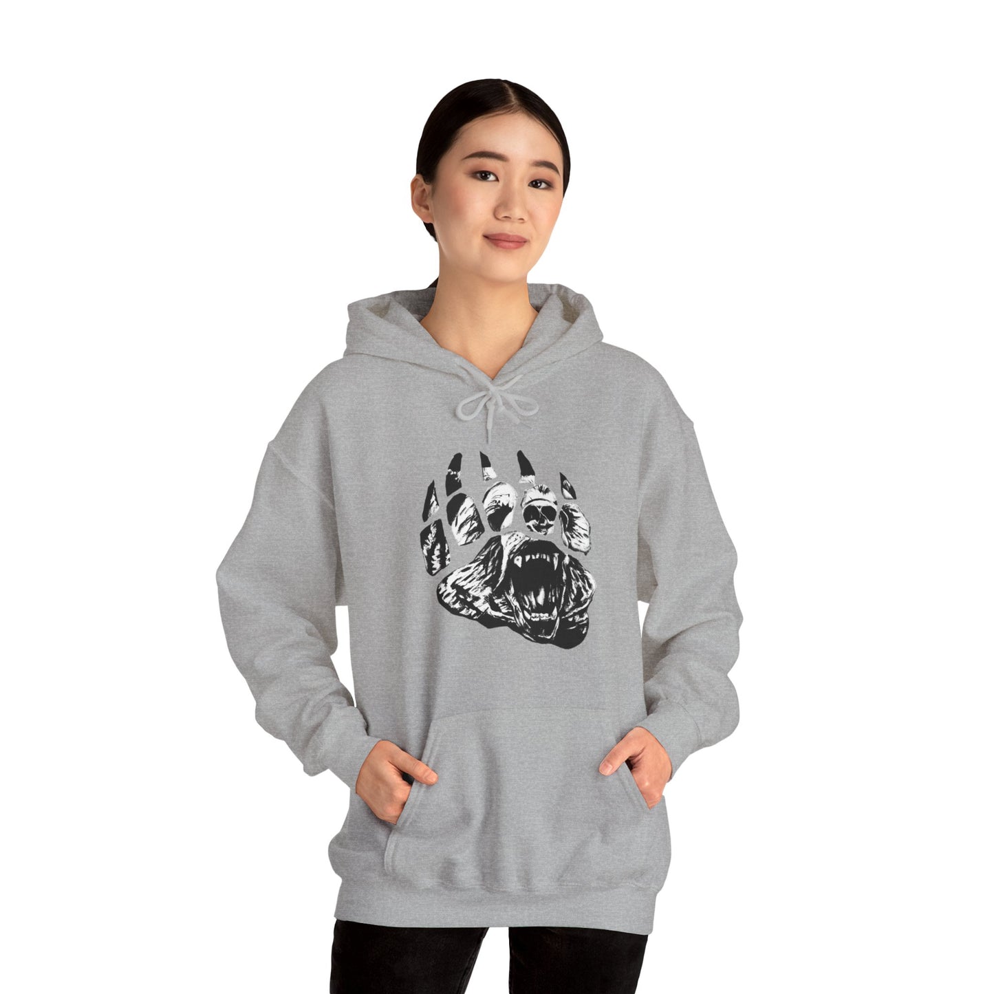 Bear face in bear paw Unisex Heavy Blend™ Hooded Sweatshirt