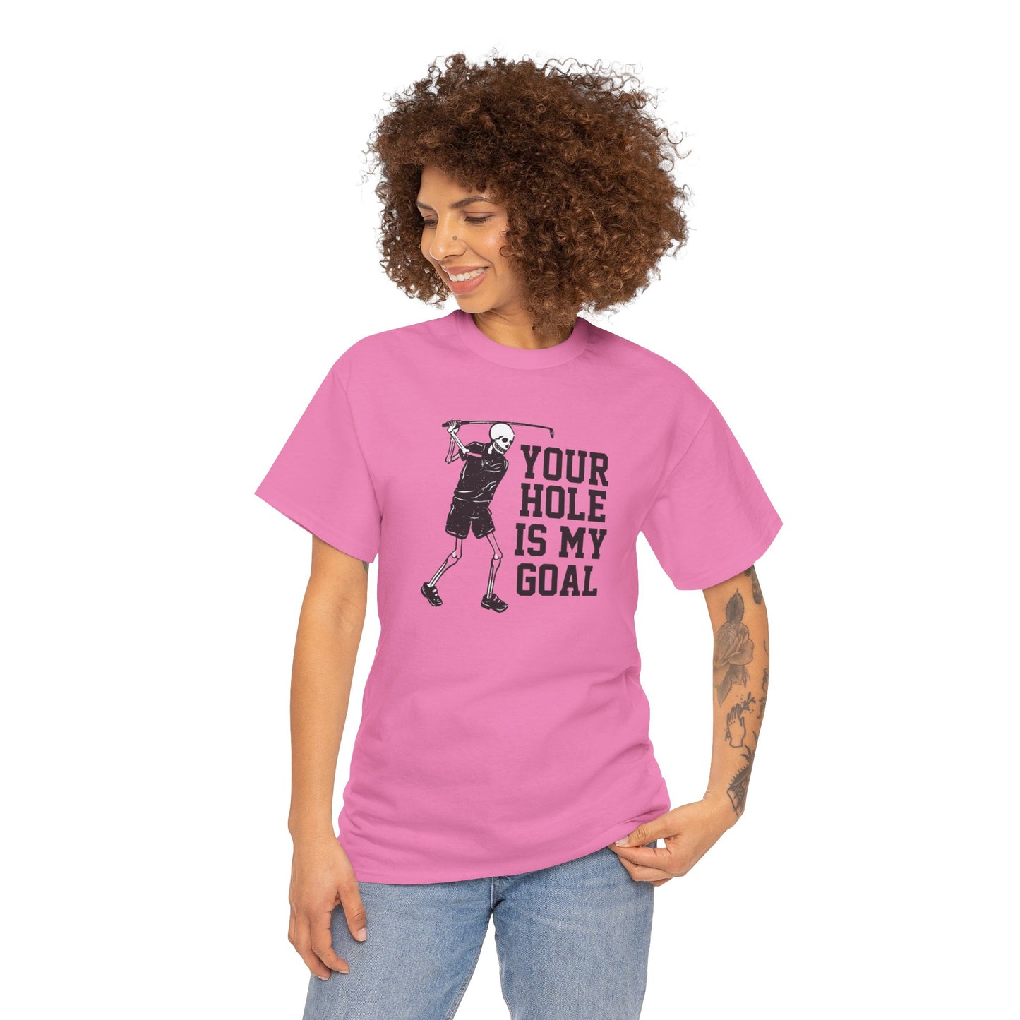 Your hole is my goal (golf) Unisex Heavy Cotton Tee