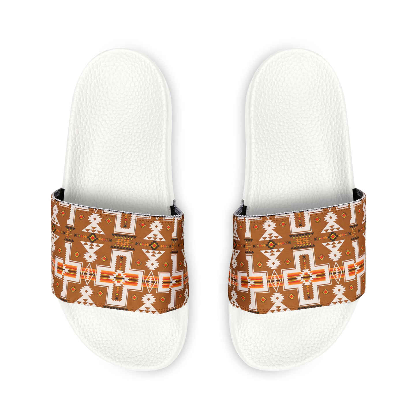 Brown native print Women's PU Slide Sandals