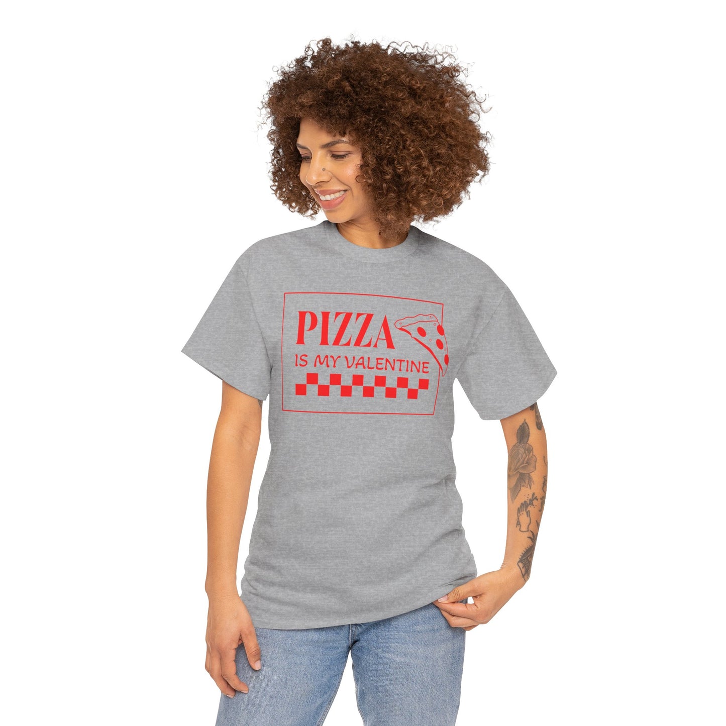 Pizza is my Valentine Unisex Heavy Cotton Tee