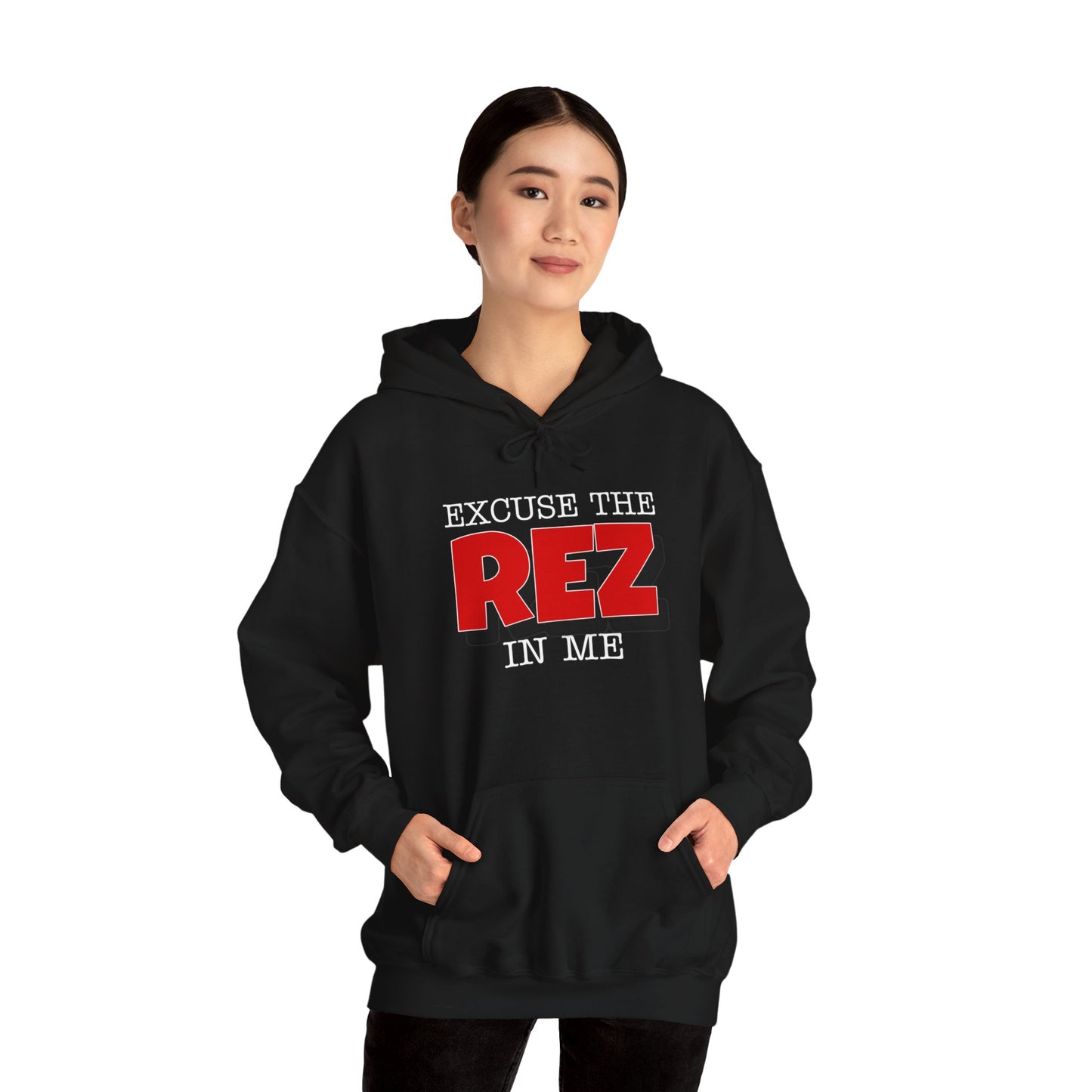 Excuse the rez in me Unisex Heavy Blend™ Hooded Sweatshirt