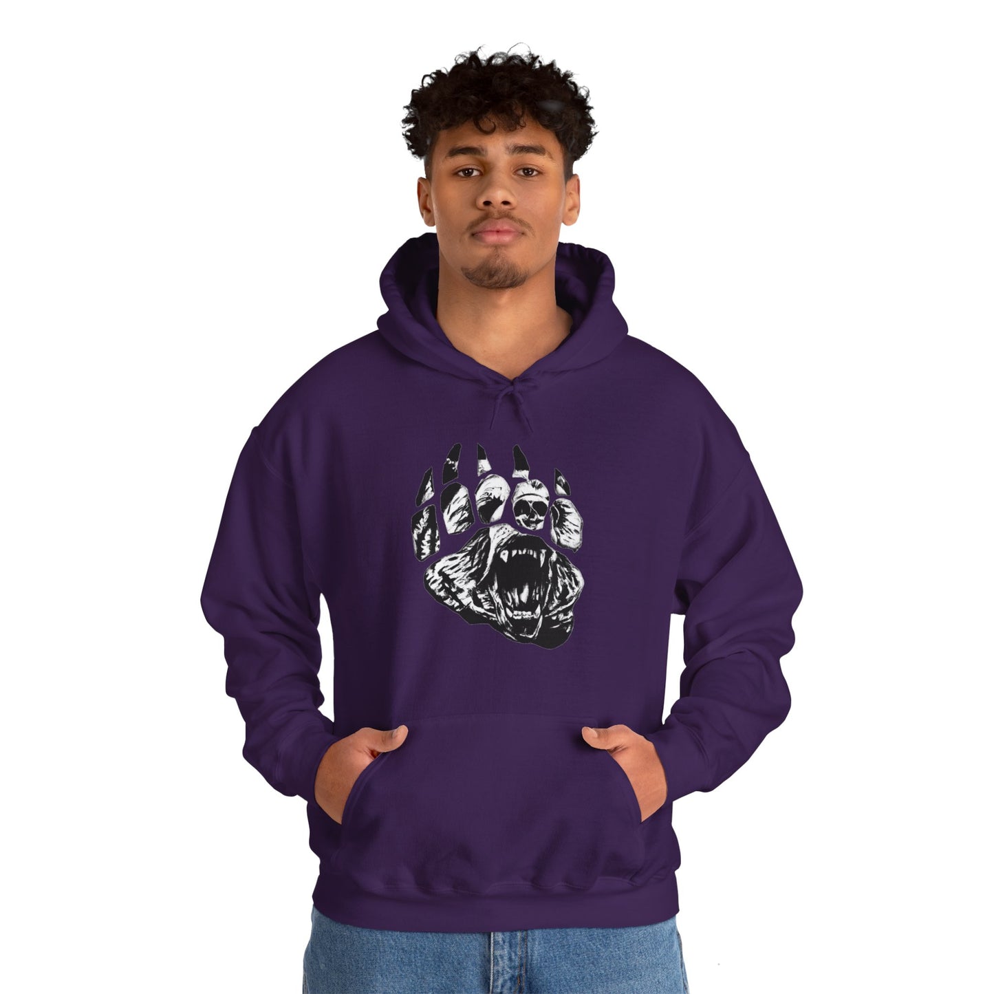 Bear face in bear paw Unisex Heavy Blend™ Hooded Sweatshirt