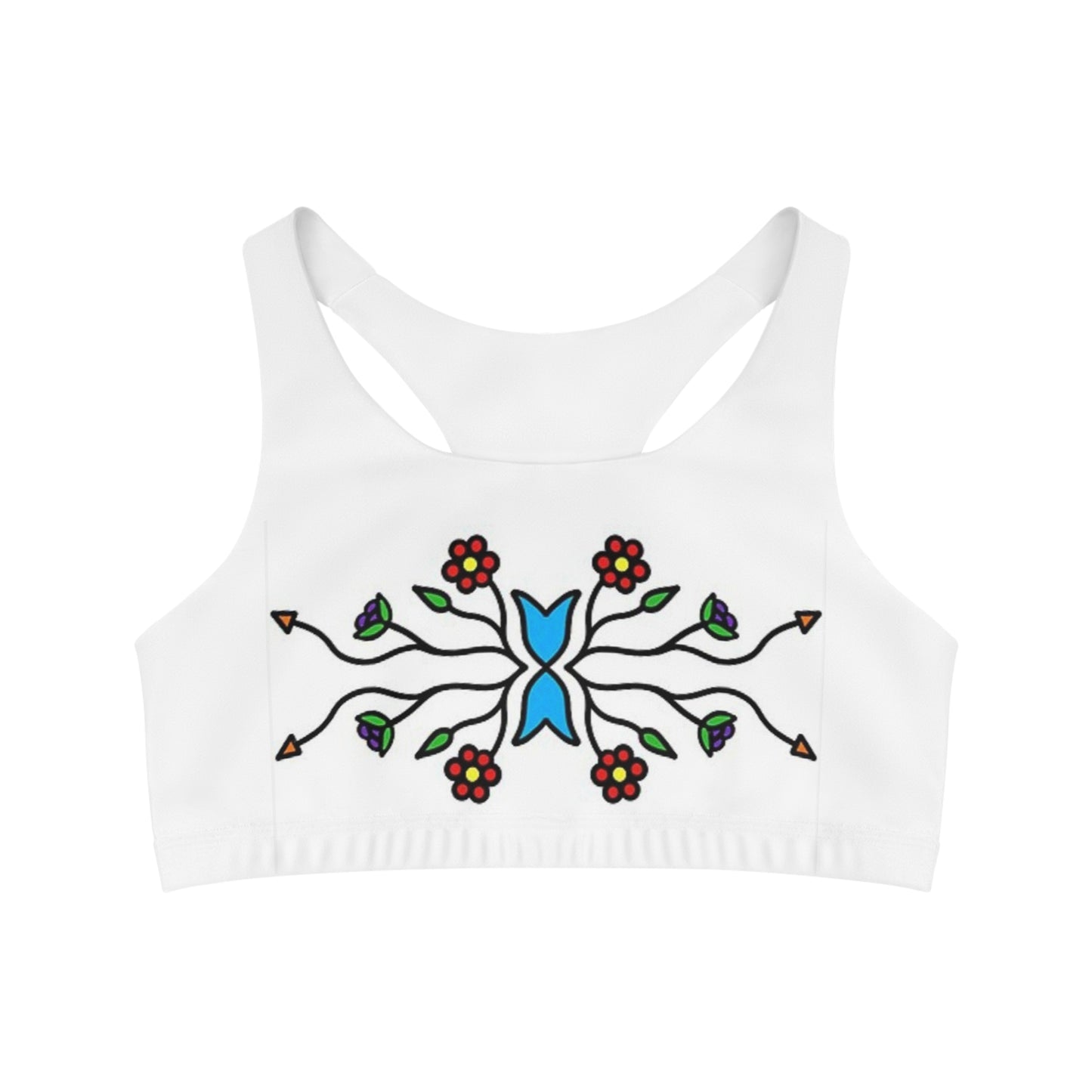 Indigenous floral print Sports Bra (AOP)