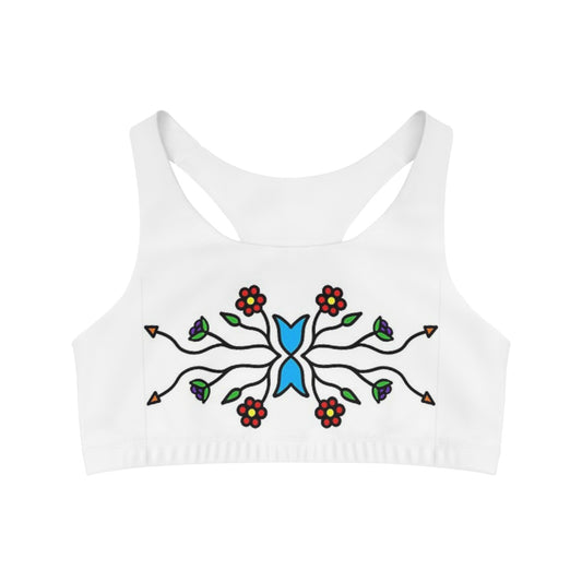 Indigenous floral print Sports Bra (AOP)