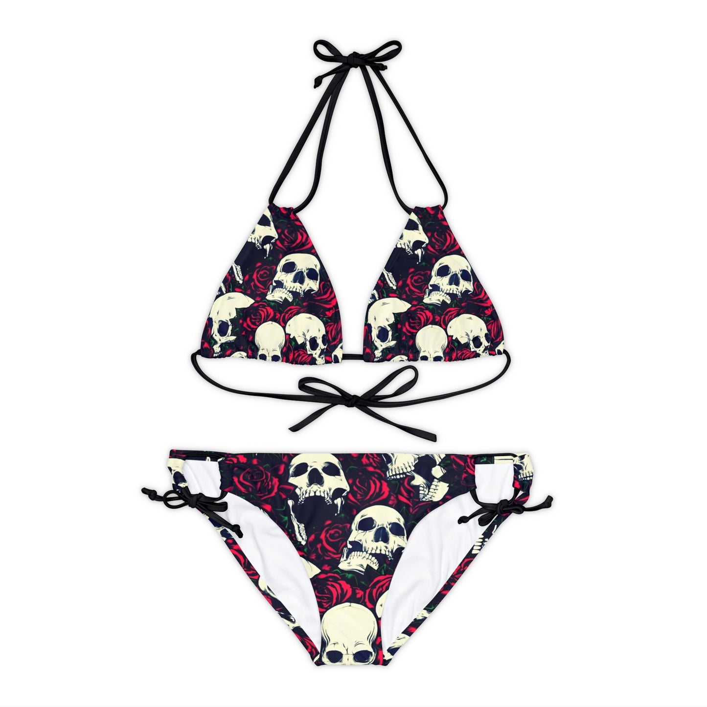 Skulls and roses Strappy Bikini Set (AOP)